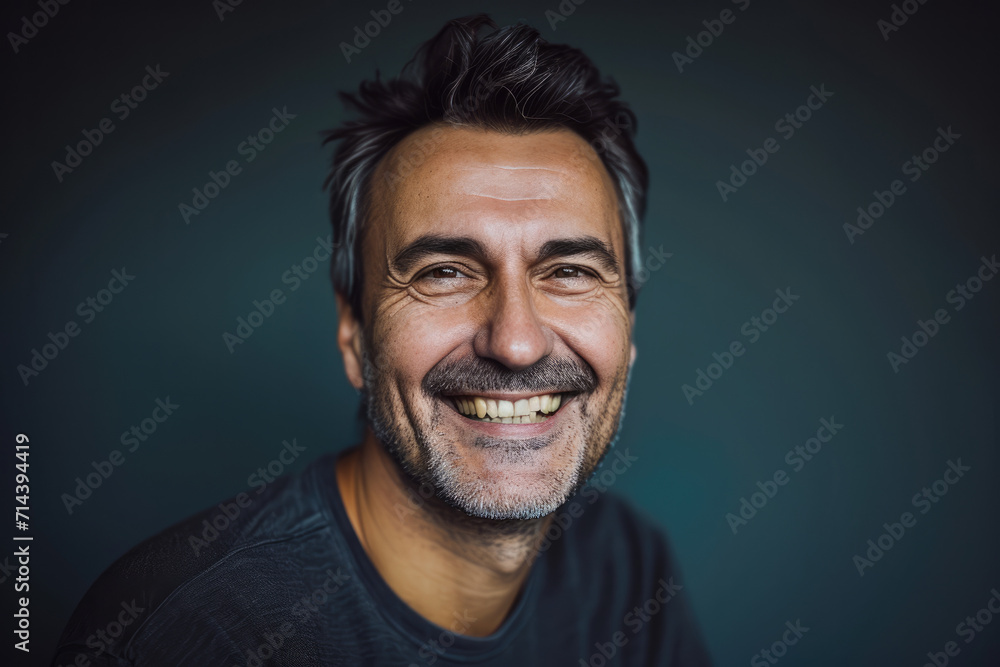A man with gray hair and a beard smiles for the camera A man with gray hair and a beard smiles for the camera