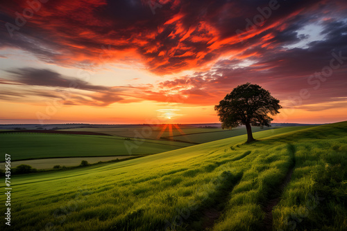Impressive Display of Denmark's Rural Beauty under Vibrant Sunset