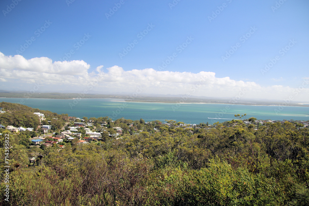 View From Gan Gan Lookout, Port Stephens New South Wales, Australia. Looking over Australian coastal forest