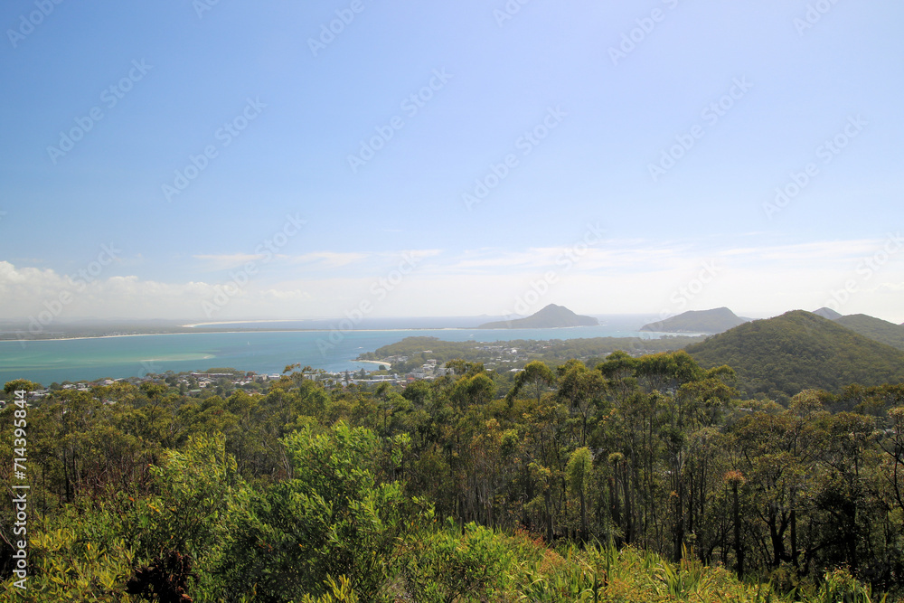 View From Gan Gan Lookout, Port Stephens New South Wales, Australia. Looking Towards the Tomaree and Yacaaba Headlands