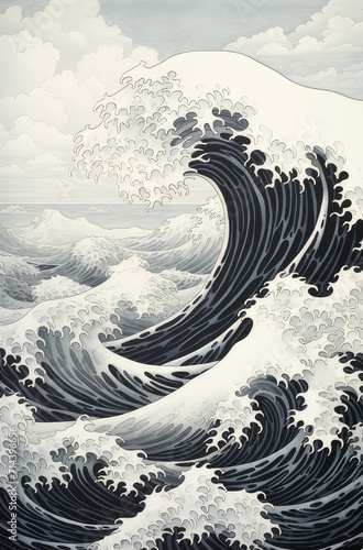 japanese style wave illustration 4 © AndoZenith