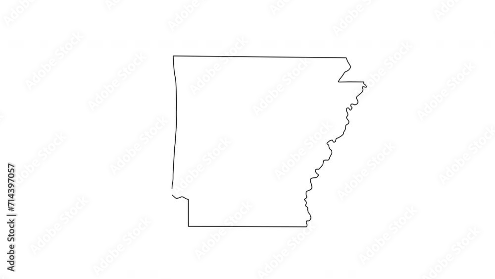 animated sketch of a map of the state of Arkansas animated sketch of a map of the state of Arkansas