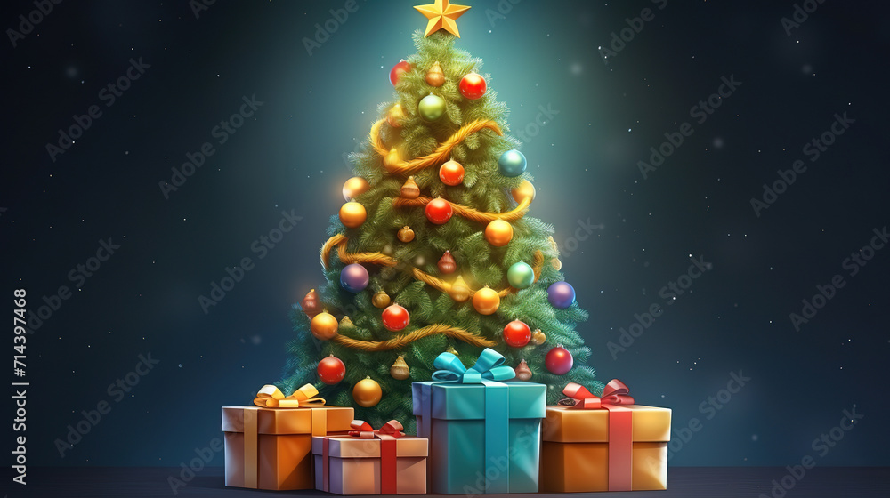 Beautiful christmas tree in elegant interior Beautiful christmas tree in elegant interior