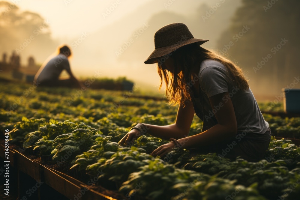 Fototapeta premium portrait of a young female farmer