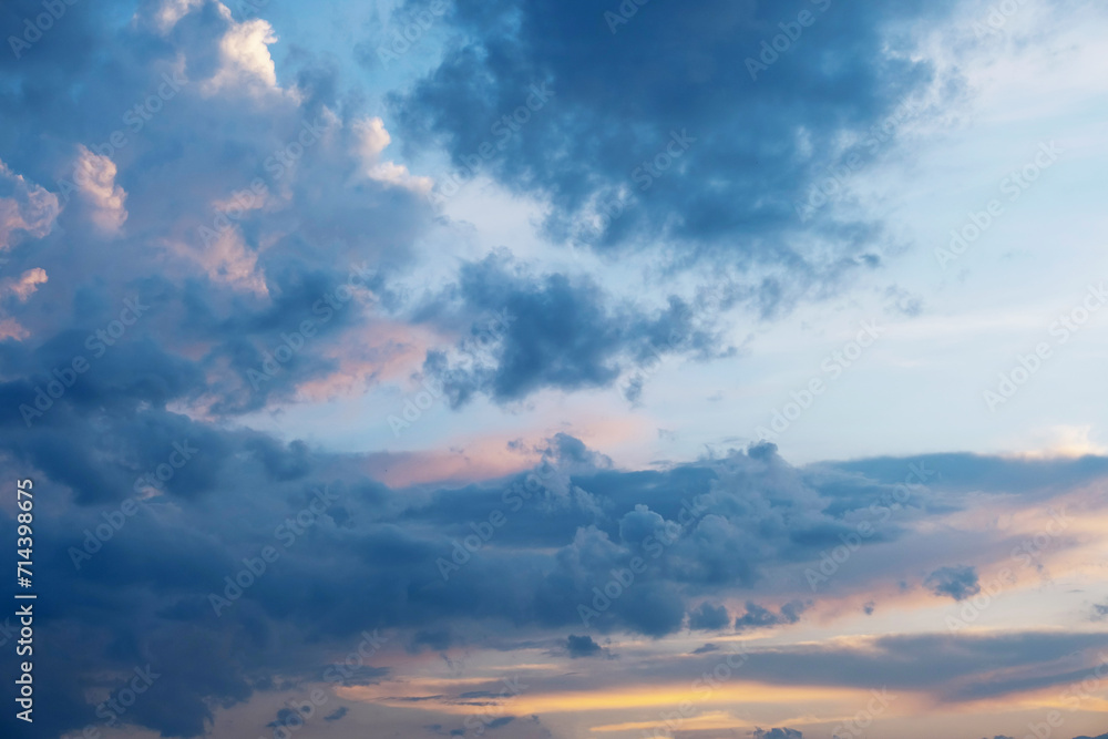 Dreamy sunset skyscape. Evening sky.