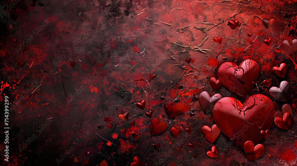 A fiery passion ignites in the hearts of a group, glowing red against