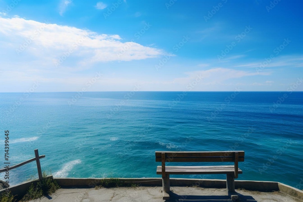 An image depicting a beautiful view of the sea and its surroundings. Generative AI