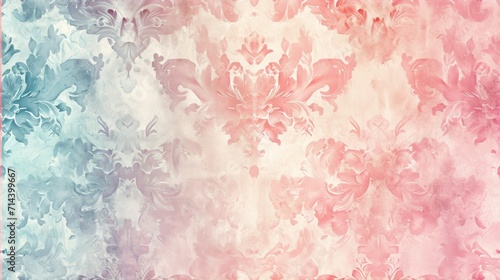  a pink, blue, and white wallpaper with a red border in the middle of the picture and a red border in the middle of the photo in the middle of the picture. © Anna