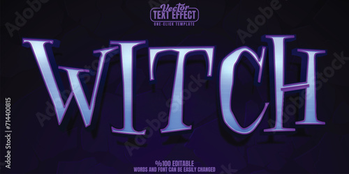 Witch editable text effect, customizable horror and magic 3D font style