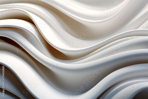 3D Realistic Abstract White Wave Dynamic Futuristic Background
