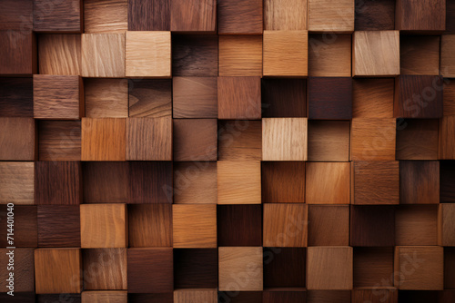 .Wooden Cubes Pattern Background for Design © Patchaporn