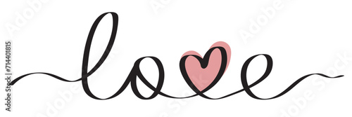 Love lettering isolated on transparent background. PNG. Vector illustration