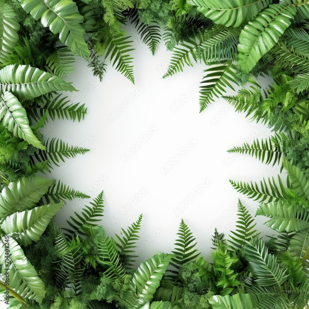 Greenery Surrounding with White Background created with Generative AI Technology
