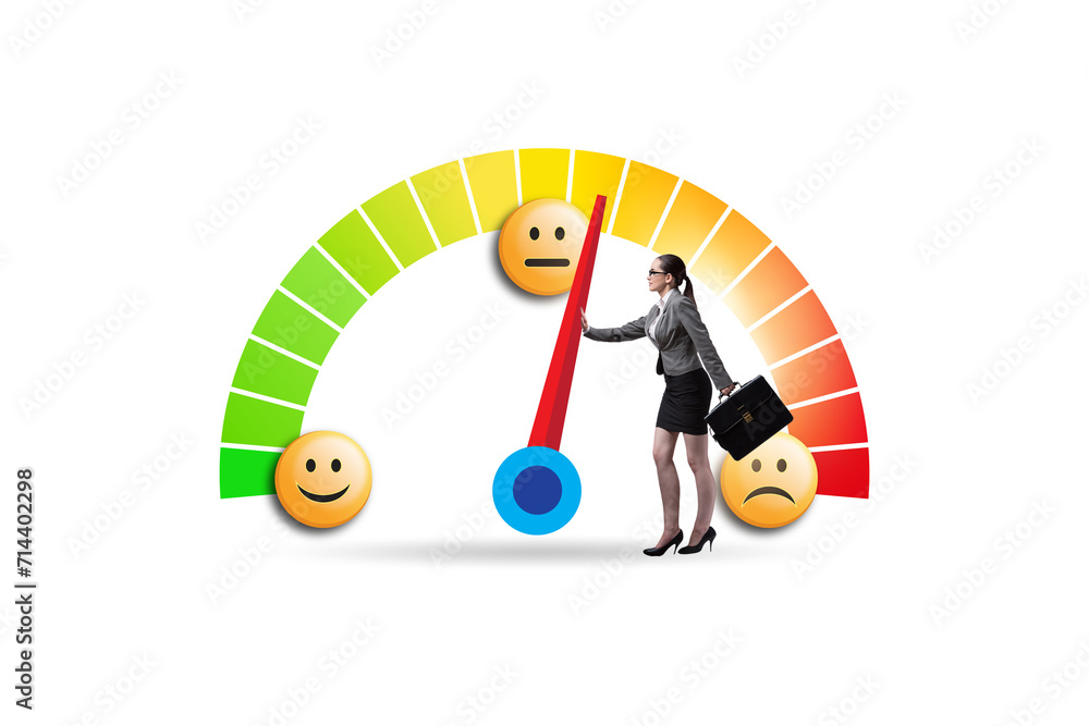 Fototapeta premium Satisfaction meter in customer opinion concept