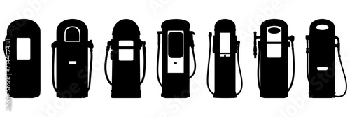 Vintage pump silhouettes set, large pack of vector silhouette design, isolated white background