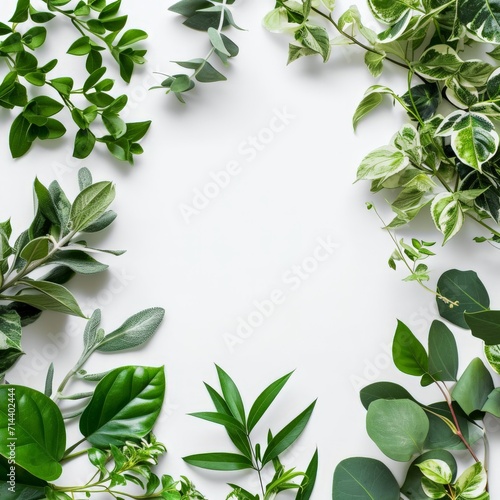 Greenery Surrounding with White Background created with Generative AI Technology