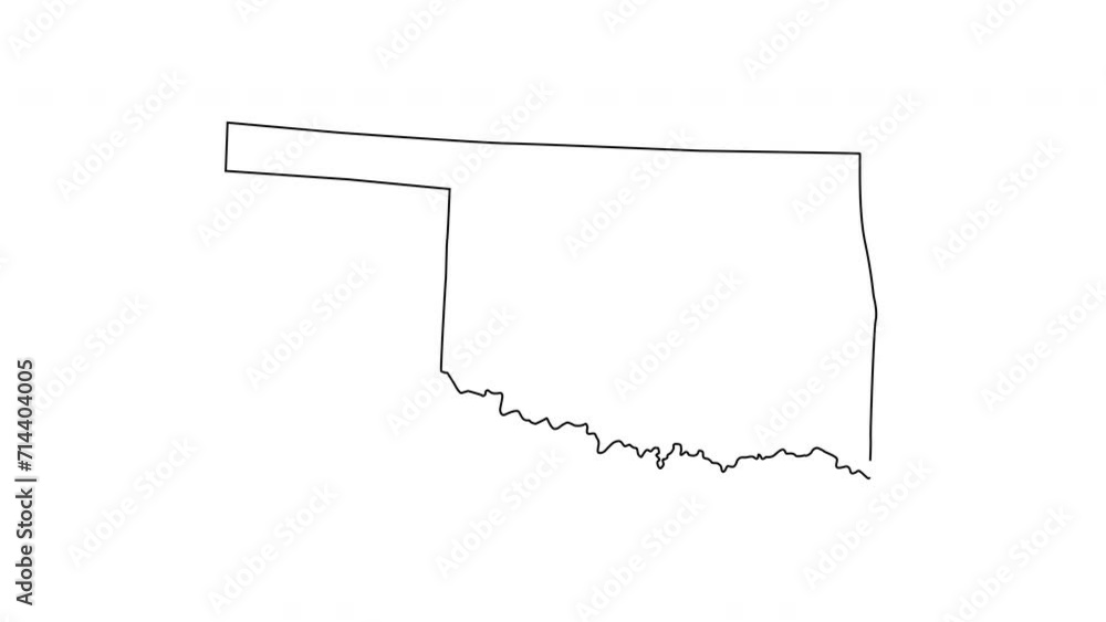 animated sketch of a map of the state of Oklahoma animated sketch of a map of the state of Oklahoma