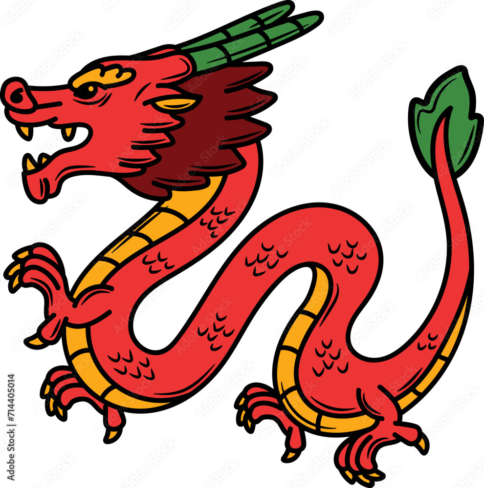 Naklejka premium Chinese Dragon Illustration