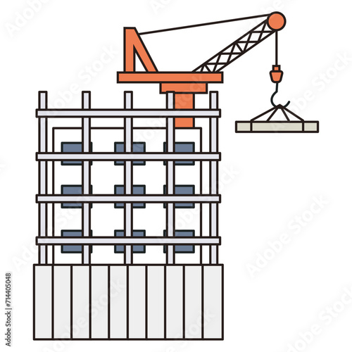 建設中のビルのイラスト
