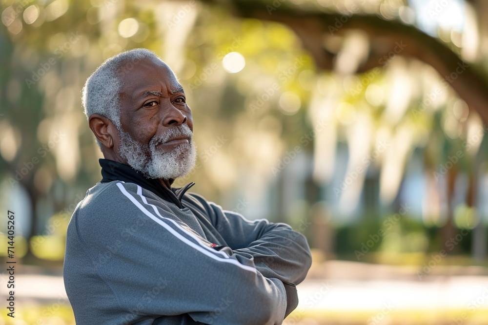 Senior black man stretching outdoor at park Senior black man stretching outdoor at park