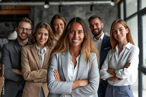 Successful group of business people at the office