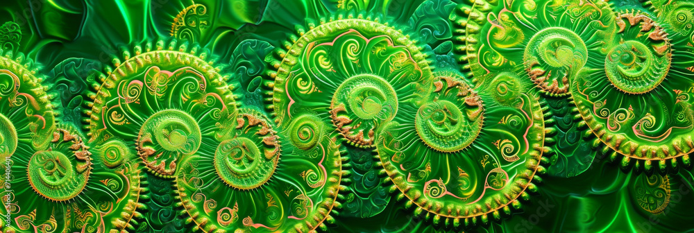a green fractal art background, generative AI a green fractal art background, generative AI
