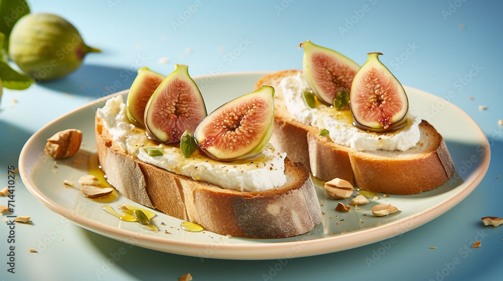 bread topped with figs and cheese bread topped with figs and cheese