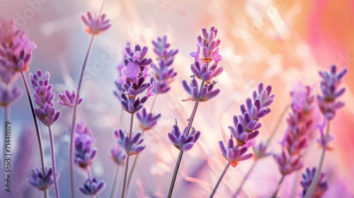  a close up of a bunch of flowers with a blurry background of purple flowers in the foreground and a blurry background of pink flowers in the foreground. © Anna