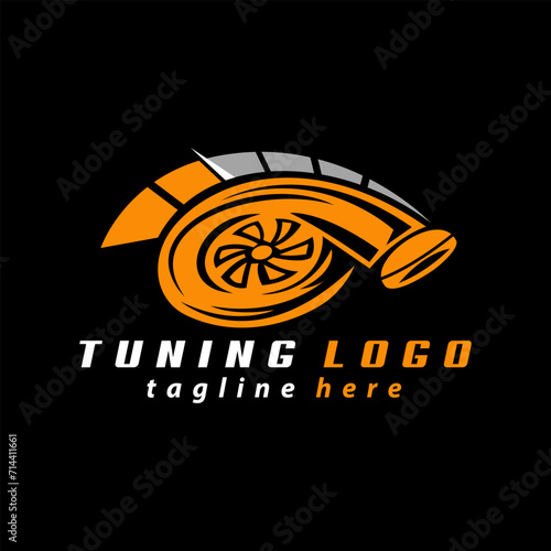 automotive tuning logo design vector