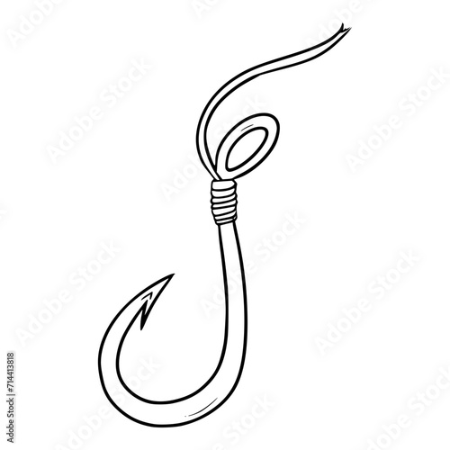 fishing hook illustration outline vector