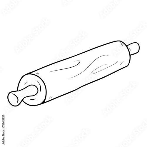 rolling pin illustration outline vector