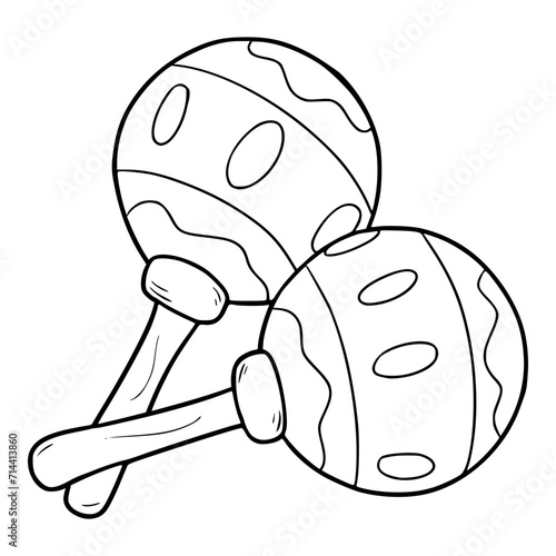 maracas illustration outline vector