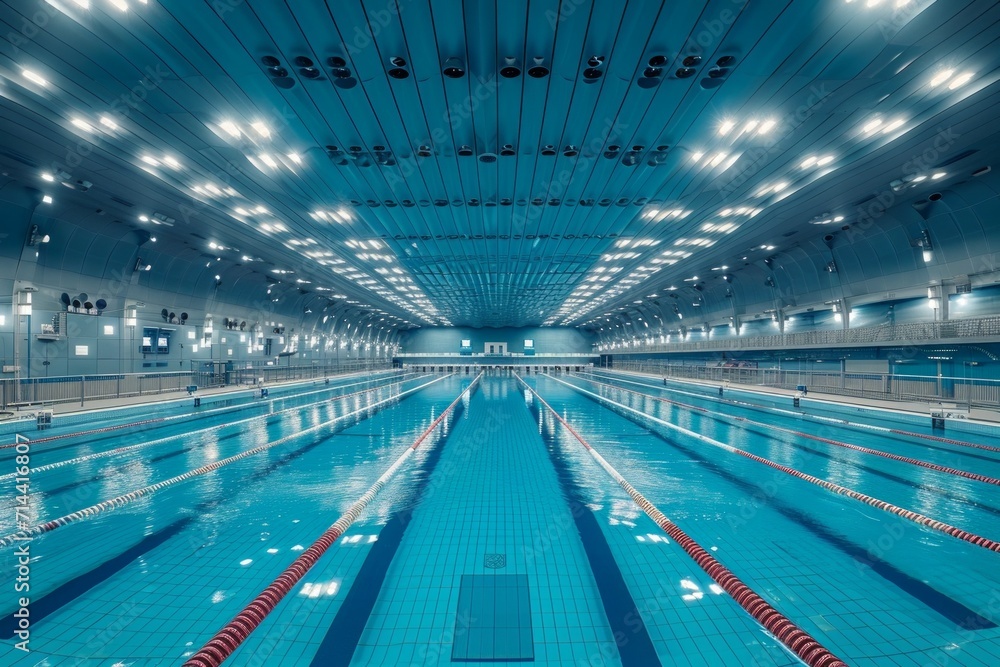 Sports swimming pool. Background with selective focus and copy space Sports swimming pool. Background with selective focus and copy space