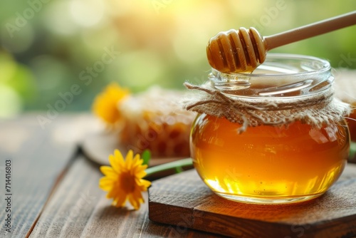 May honey. Background with selective focus and copy space