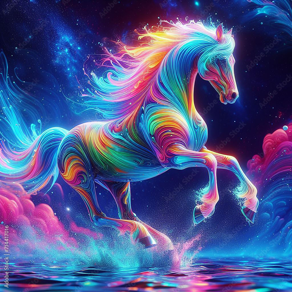 Beautiful horse water rainbow animal wallpaper Ai generated art Beautiful horse water rainbow animal wallpaper Ai generated art