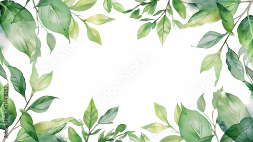 Collection of green watercolor foliage plants clipart on white background. Botanical spring summer leaves illustration. Suitable for wedding invitations, greeting cards, frames and bouquets. © Aku Creative