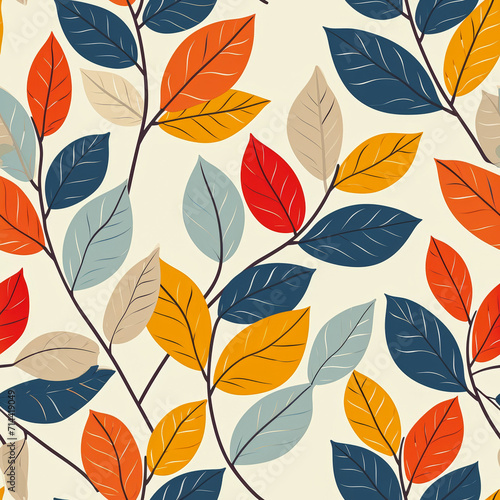 Seamless Leaf Pattern, AI generated