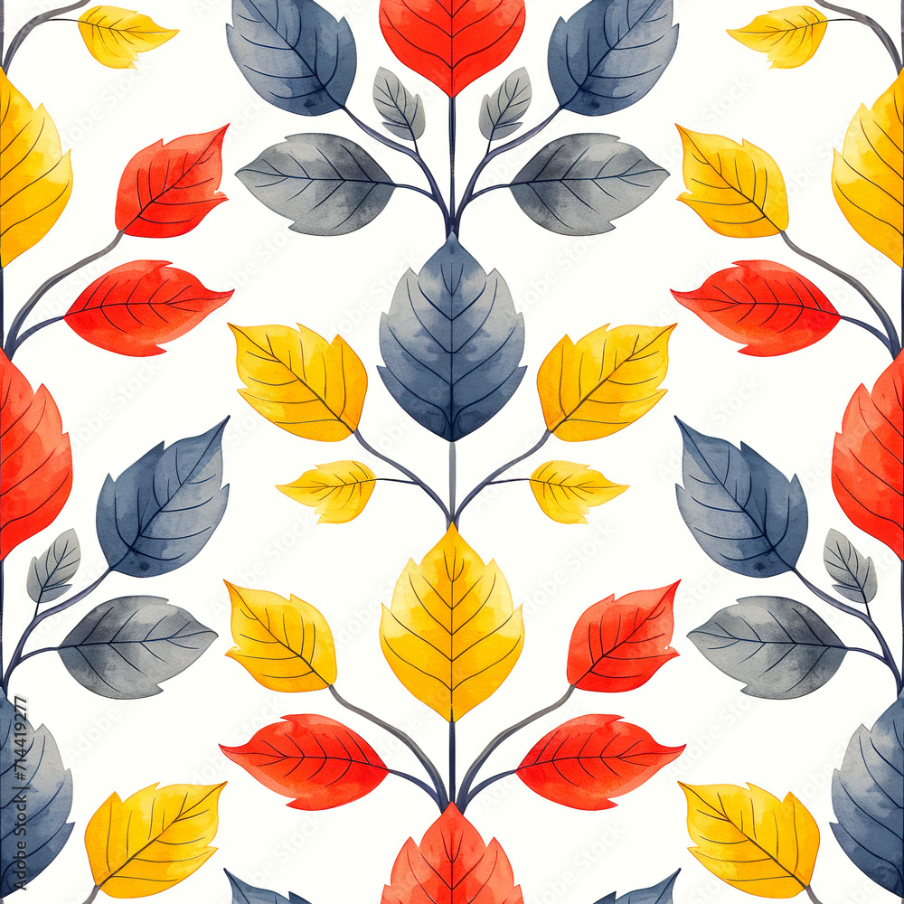 Seamless Leaf Pattern, AI generated Seamless Leaf Pattern, AI generated