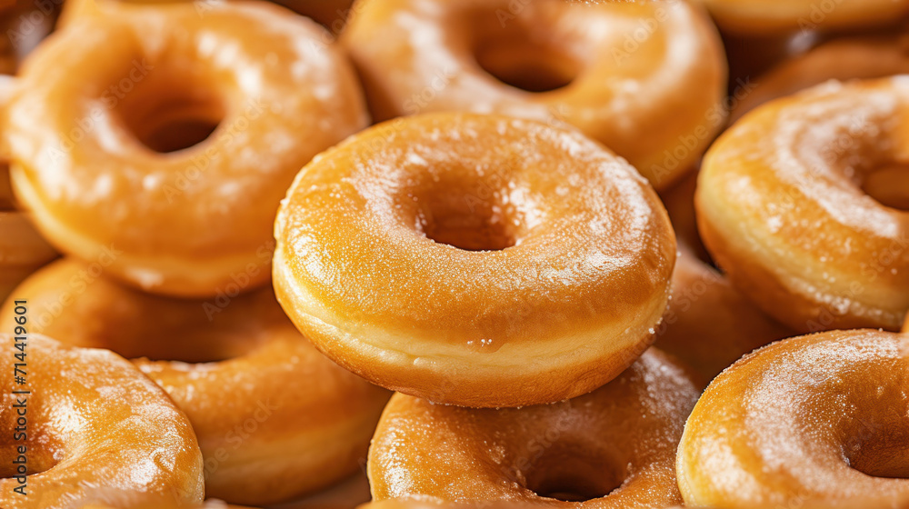  a pile of glazed doughnuts stacked on top of each other with a caption that reads, donuts donuts, donuts, donuts, donuts.