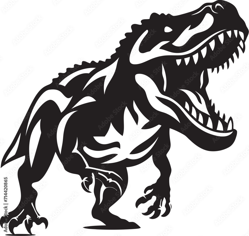 Fototapeta premium Striking Sophistication: T-Rex Emblem in Sleek Black Design
