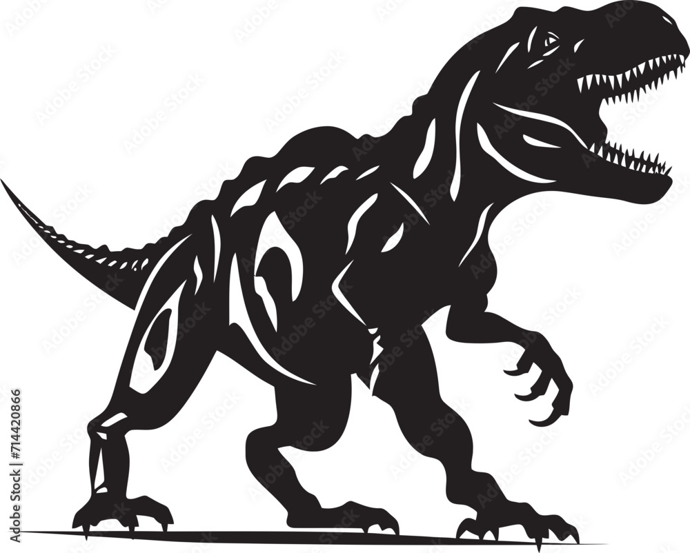 Edgy Elegance: T-Rex Symbol in Stylish Black Silhouette Edgy Elegance: T-Rex Symbol in Stylish Black Silhouette
