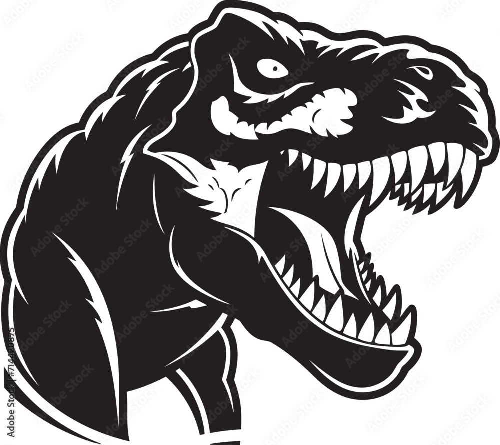 T-Rex Monogram: Bold Black Logo with Fierce Appeal T-Rex Monogram: Bold Black Logo with Fierce Appeal