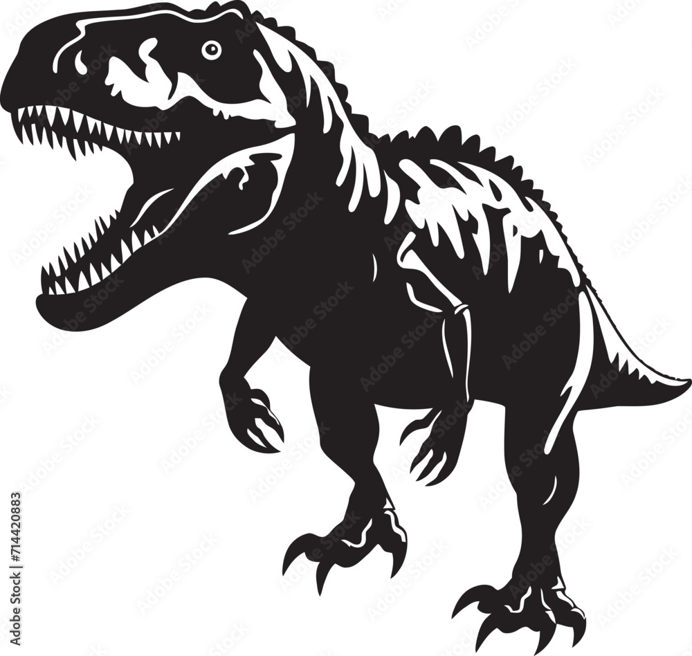 Fototapeta premium Modern Minimalism: T-Rex Silhouette in Striking Black