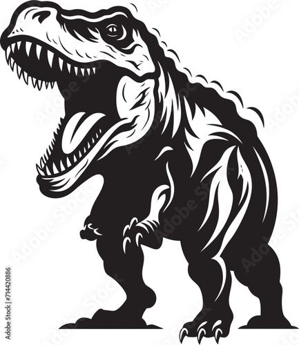 Jurassic Elegance: Black T-Rex Logo for a Timeless Impression
