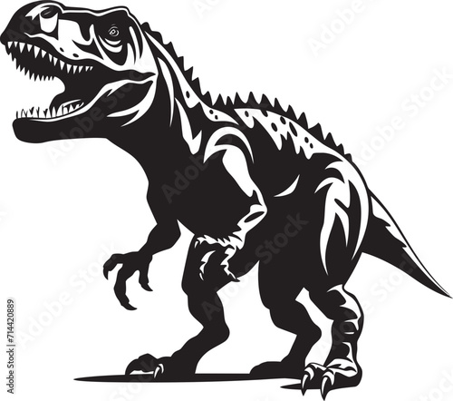 Ferocious T-Rex Emblem: Dominant Black Icon for Branding