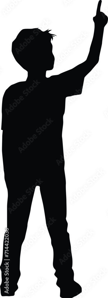 Children silhouette full body illustration in vector format