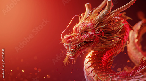 Chinese New Year, Lunar New Year 2024 concept background with copyspace © SITI
