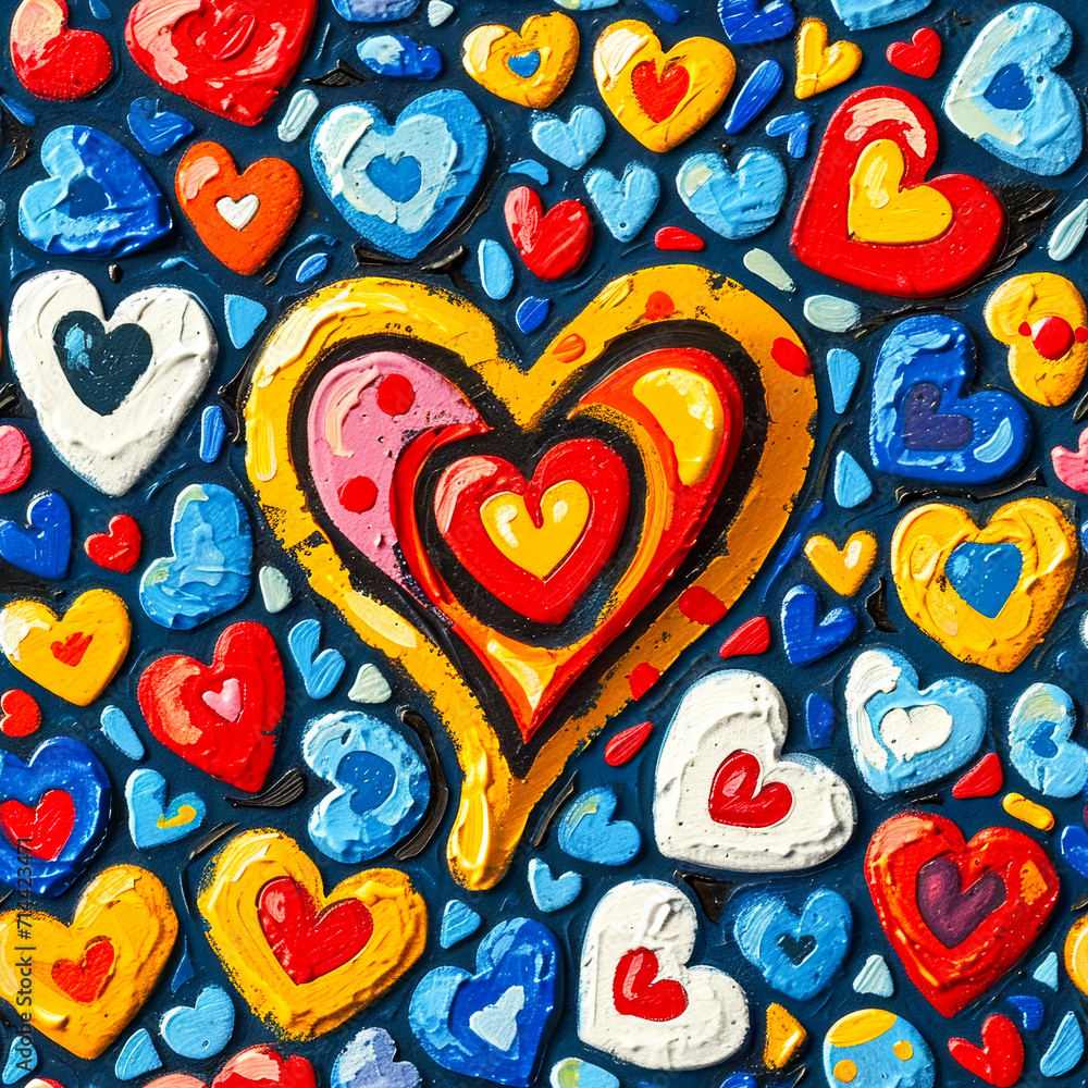 Fototapeta premium Heart Valentine's Pattern, AI designed