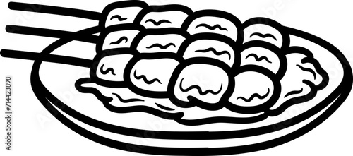 Satay Indonesian Food Doodle