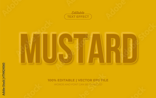 Mustard Yellow Honey 3D Embossed Editable Text Effect, Editable Font Style Premium Vector